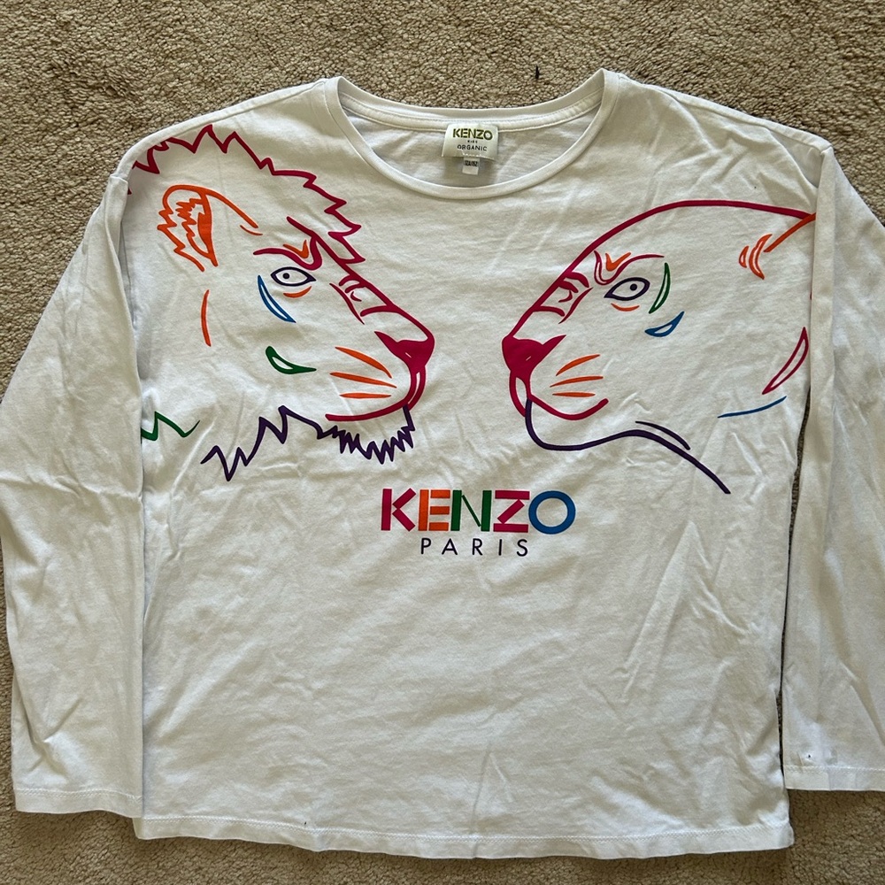 Kenzo Long Sleeve Cotton-Jersey T-Shirt Top Size 12A/152